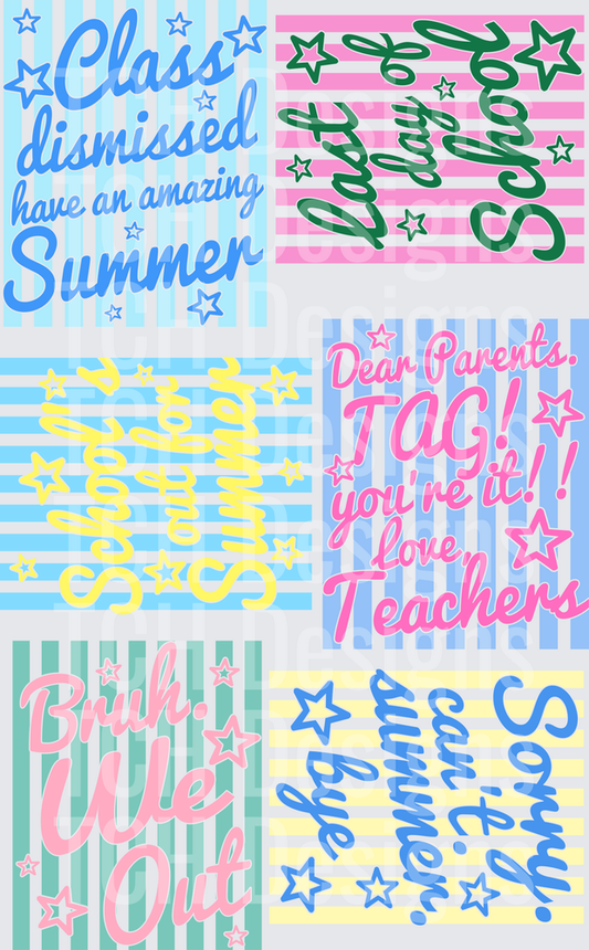 End of School Year Teacher and Student Celebration Phrases Bundle