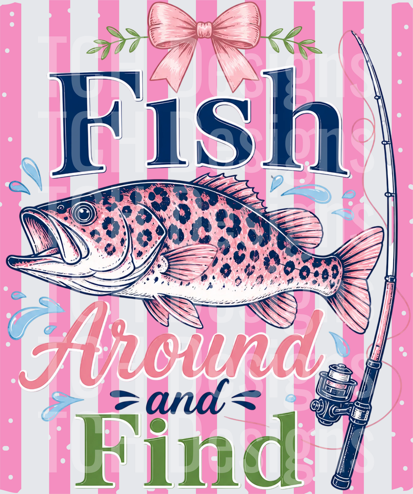 Fish Around and Find Preppy Striped PNG