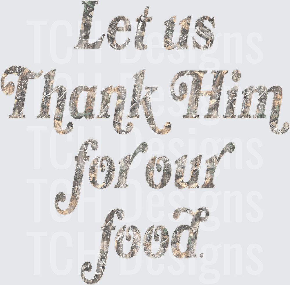 let us thank him camo tan outline
