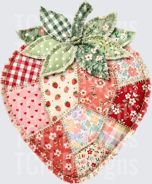 2_Vintage Patchwork Strawberry Cottagecore