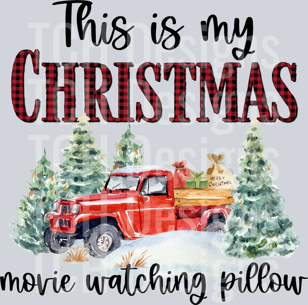 christmas farm truck pillow