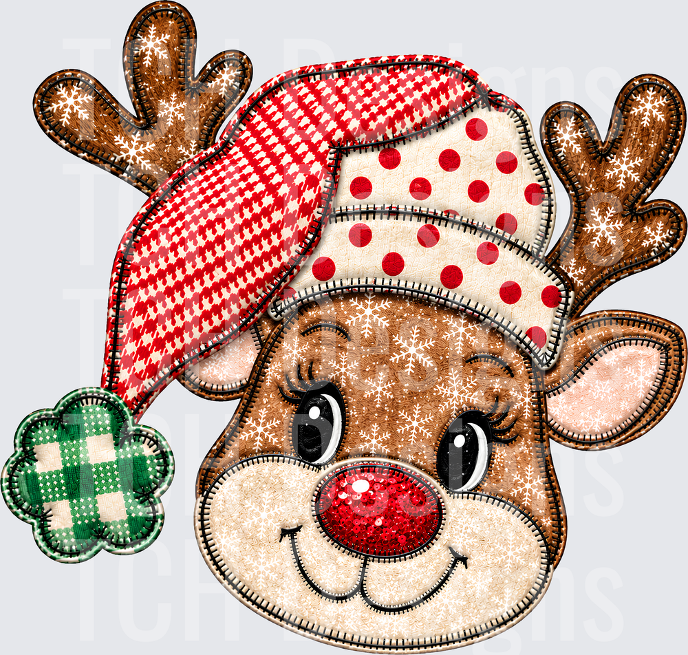 REINDEER FAUX EMBROIDERY