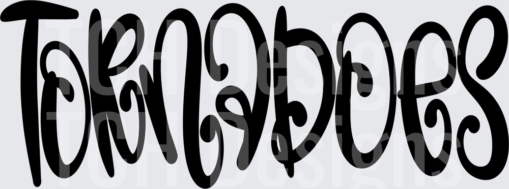 Tornadoes Bold Bubble Graffiti Style Lettering