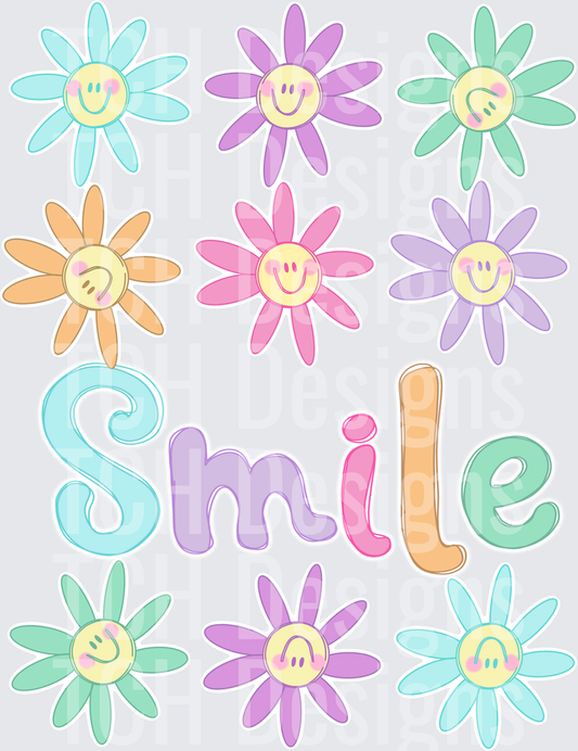 Smile floral collage