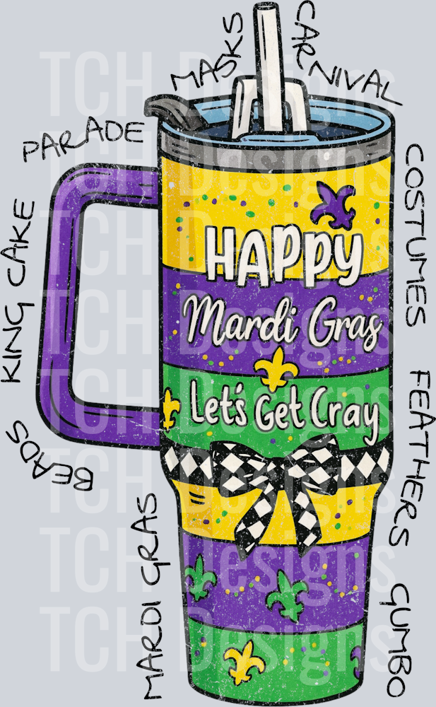 happy mardi gras tumbler