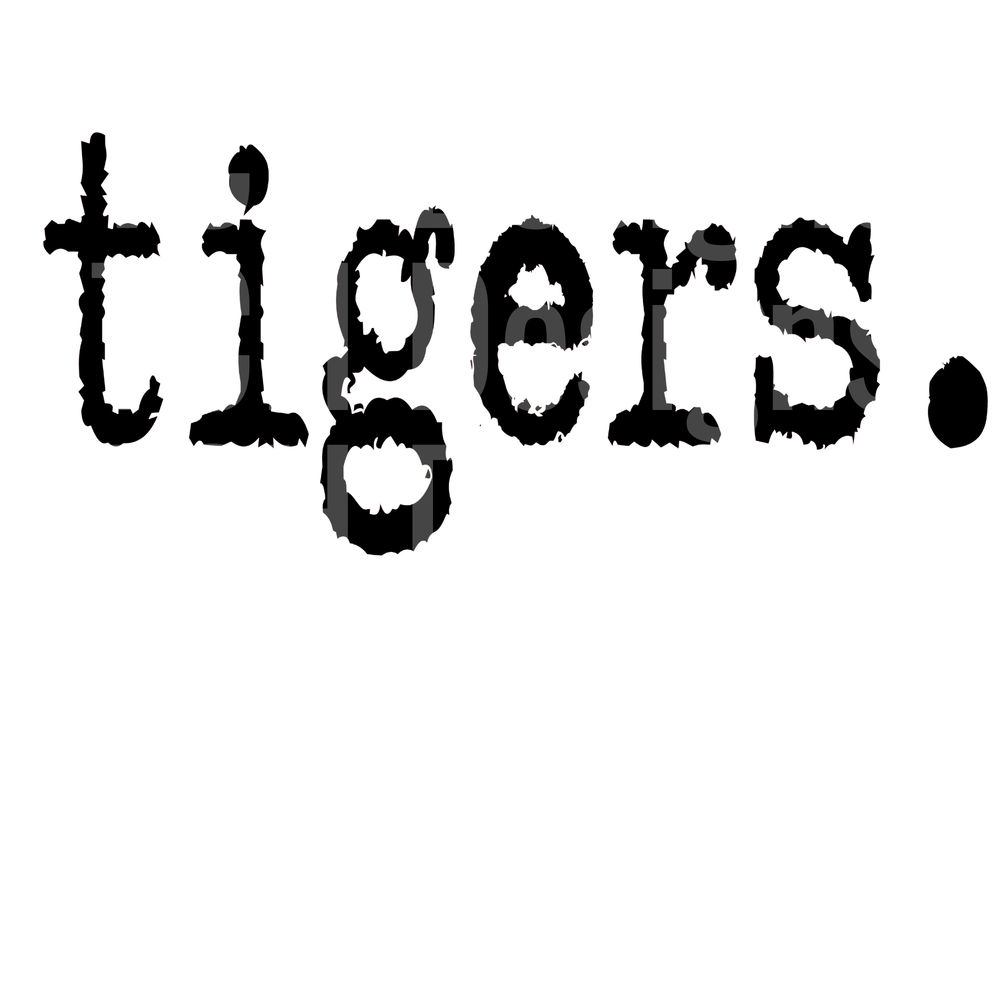 tigers. Bold Distressed Typewriter Font Text Graphic