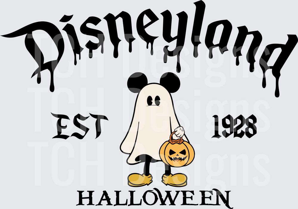 Disneyland Halloween EST 1928 Mickey Mouse Ghost Pumpkin