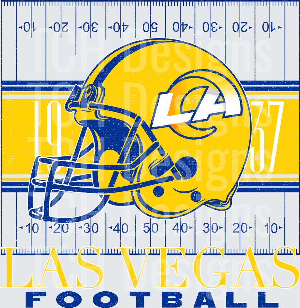 Las Vegas Football Retro Gold Helmet Field Yard Line Design