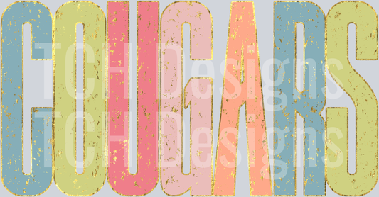 Cougars_Colorful_Distressed_Metallic_Gold