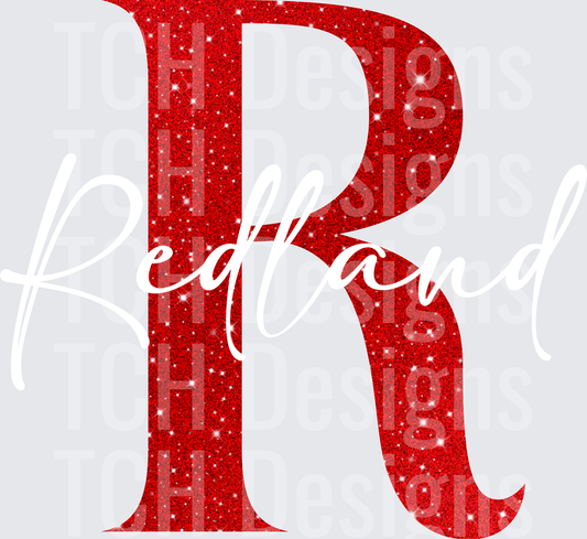 Redland Glitter Sparkle Letter R Monogram Initial