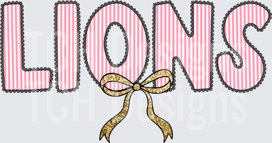 Lions Pink Mascot- CSG Designs