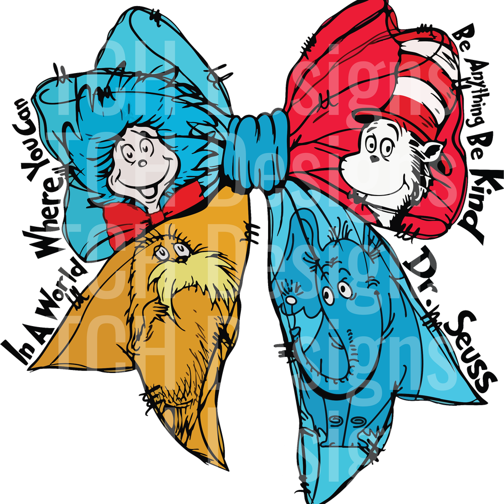 Dr Seuss coquette bow dtf transfer – TCH Designs