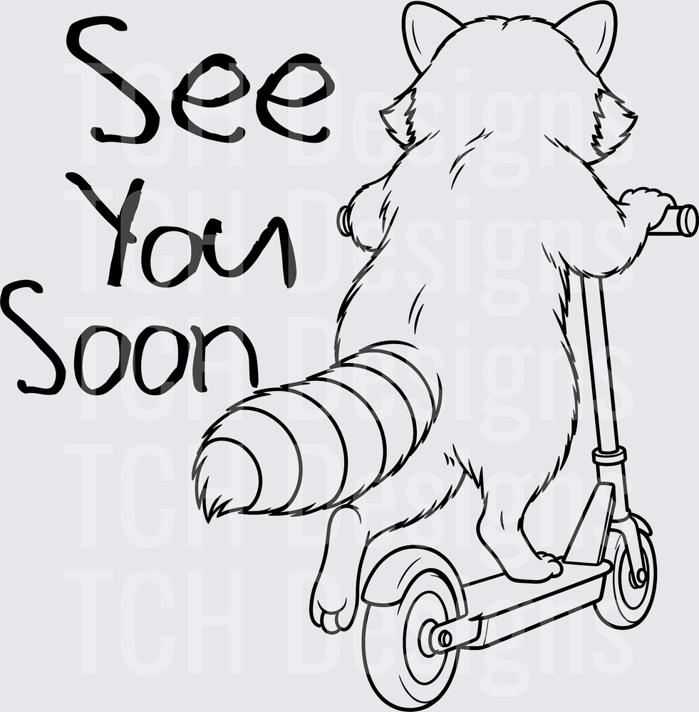 see you soon raccoon black