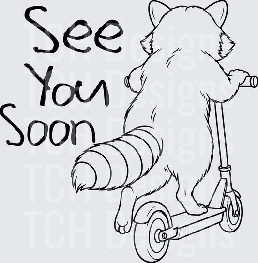 see you soon raccoon black