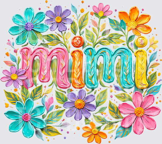 Colorful Floral Mimi Typography with Vibrant Blooms