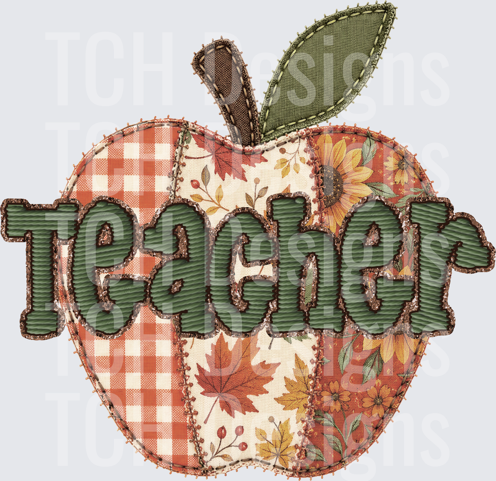 Teacher Faux Embroidery