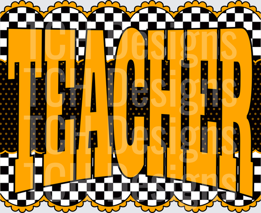 NEON ORANGE TEACHER