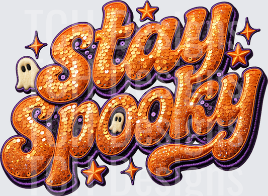 stay spooky sequin patch hwds