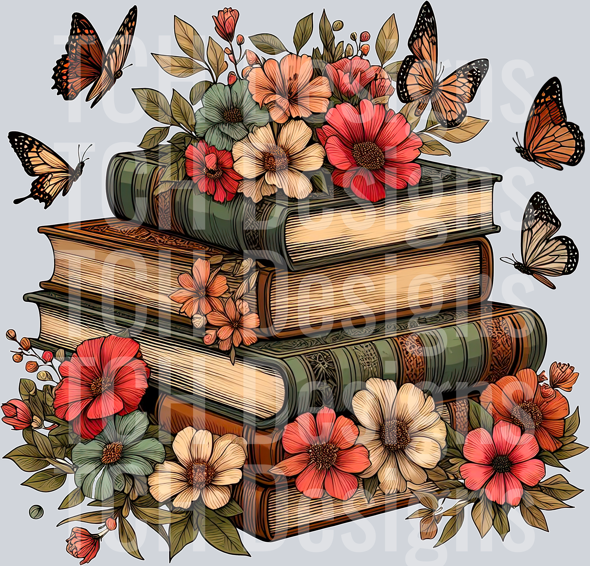 Book Stack Earthy Tones