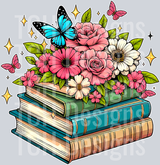 Floral Book Stack