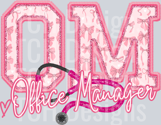 office manager with stethoscope