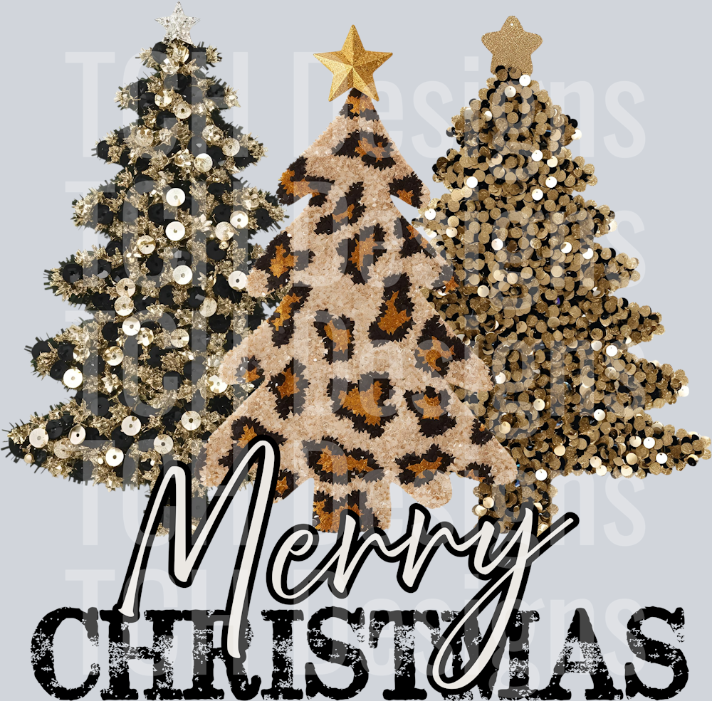 MERRY CHRISTMAS LEOPARD TREE