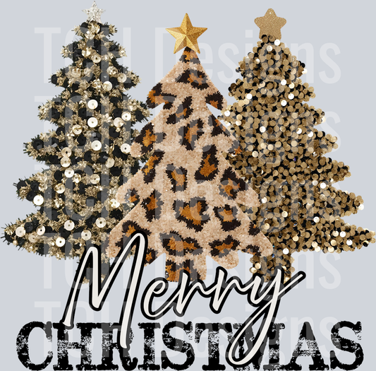 MERRY CHRISTMAS LEOPARD TREE