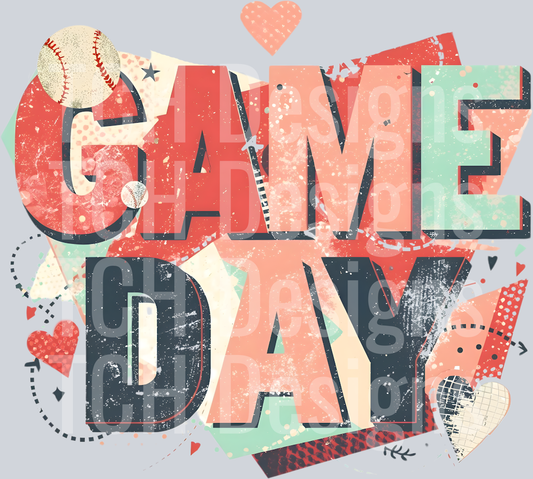 GAME DAY BASEBALL DISTRESSED