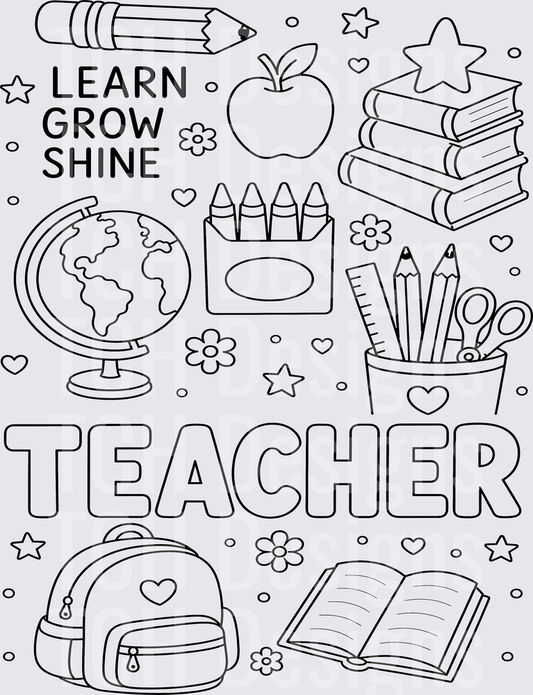 teacher line art