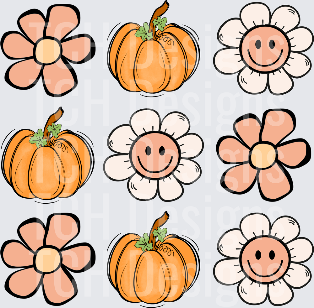 Smiley Face Flower Pumpkin