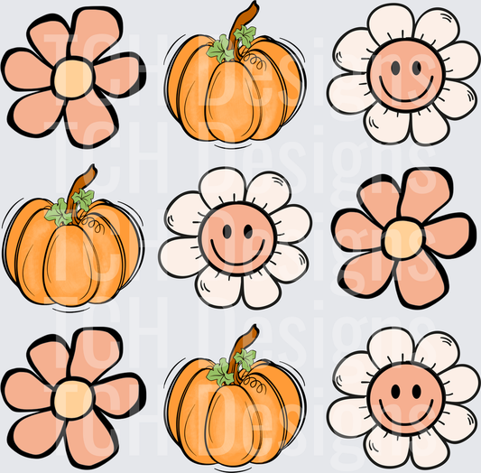 Smiley Face Flower Pumpkin