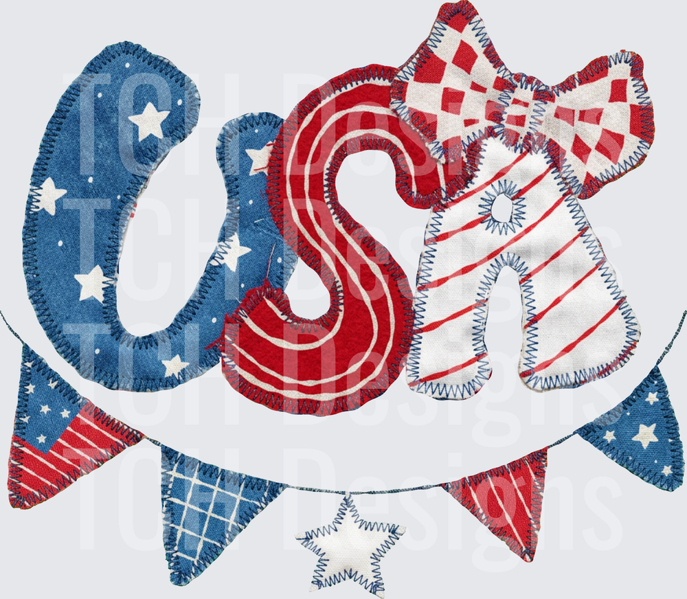 USA faux emb hwds