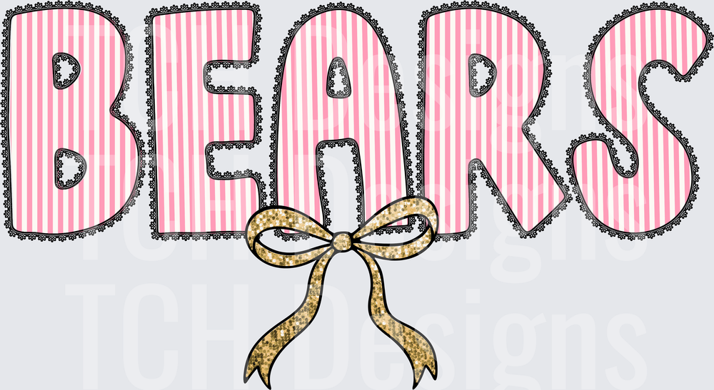 Bears Pink Mascot- CSG Designs