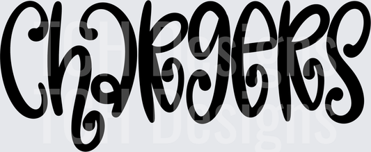 Chargers Bold Whimsical Curly Font Lettering