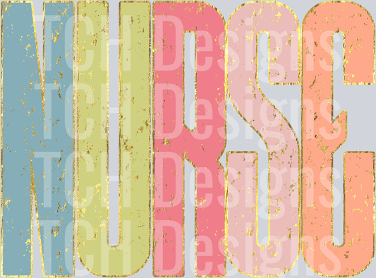 Nurse_Colorful_Distressed_Metallic_Gold