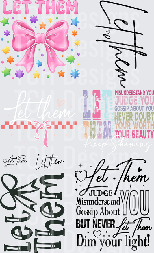 Let Them Inspirational Quote Bundle with Pink Bow Design