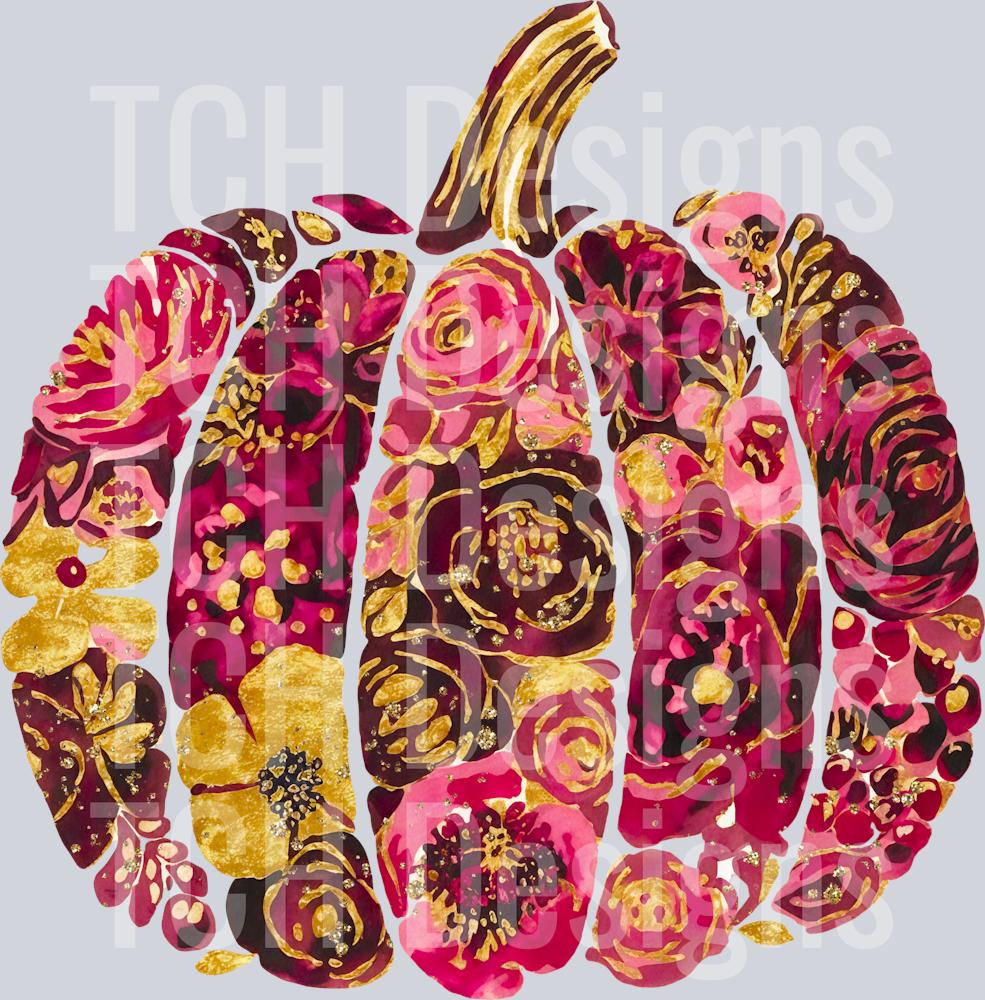 MaroonAndGoldFloralPumpkin