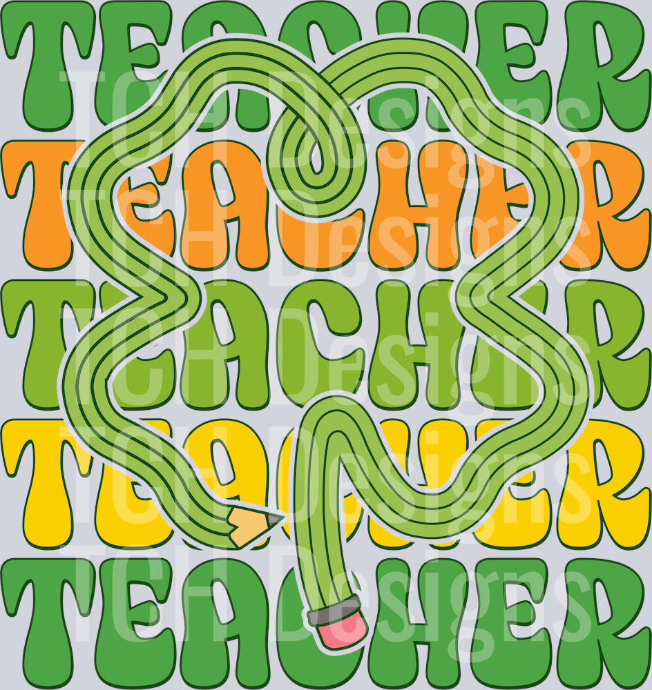 Teacher St. Patricks Day PNG, Pencil Shamrock
