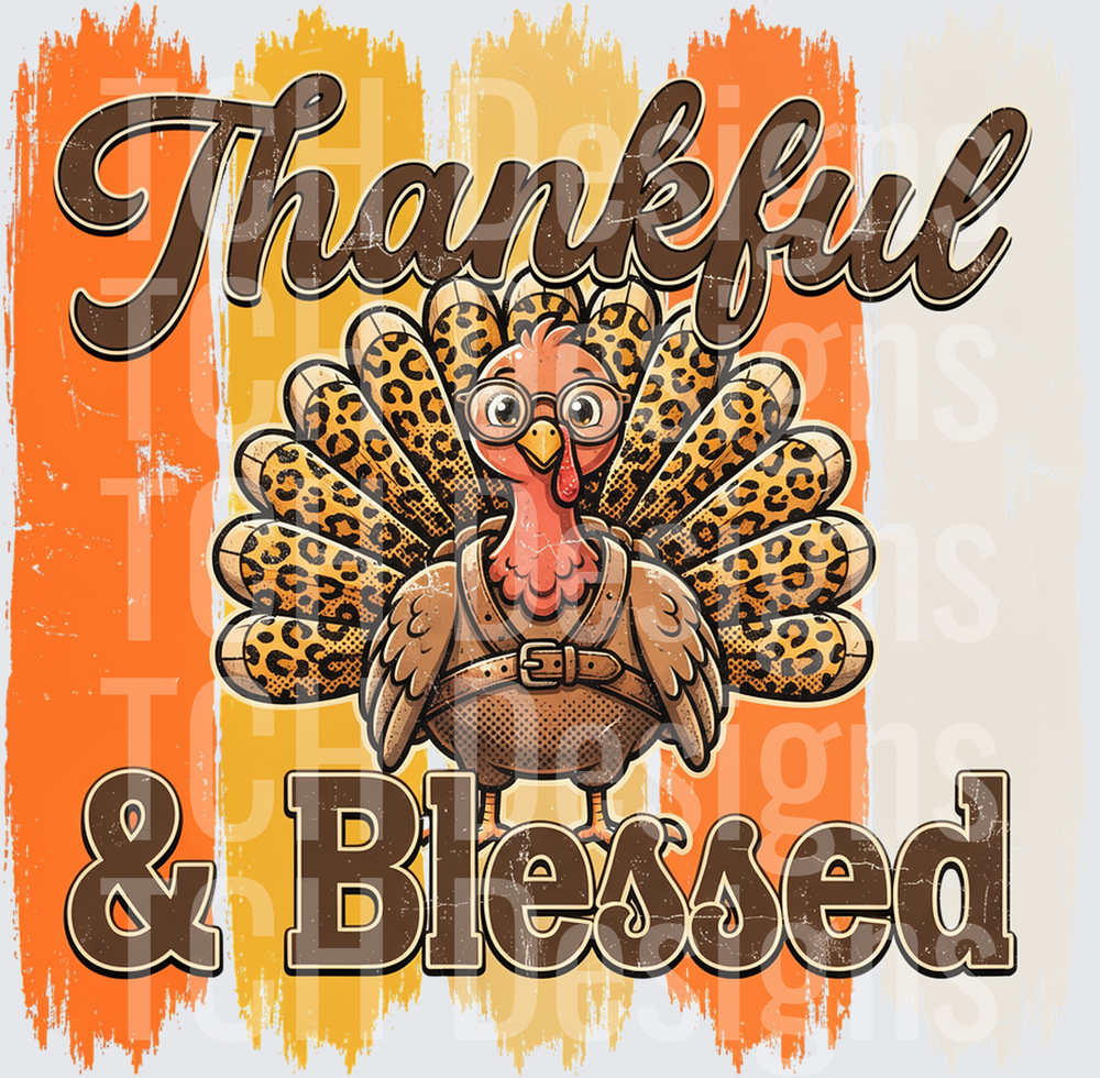 Striped Thankful & Blessed