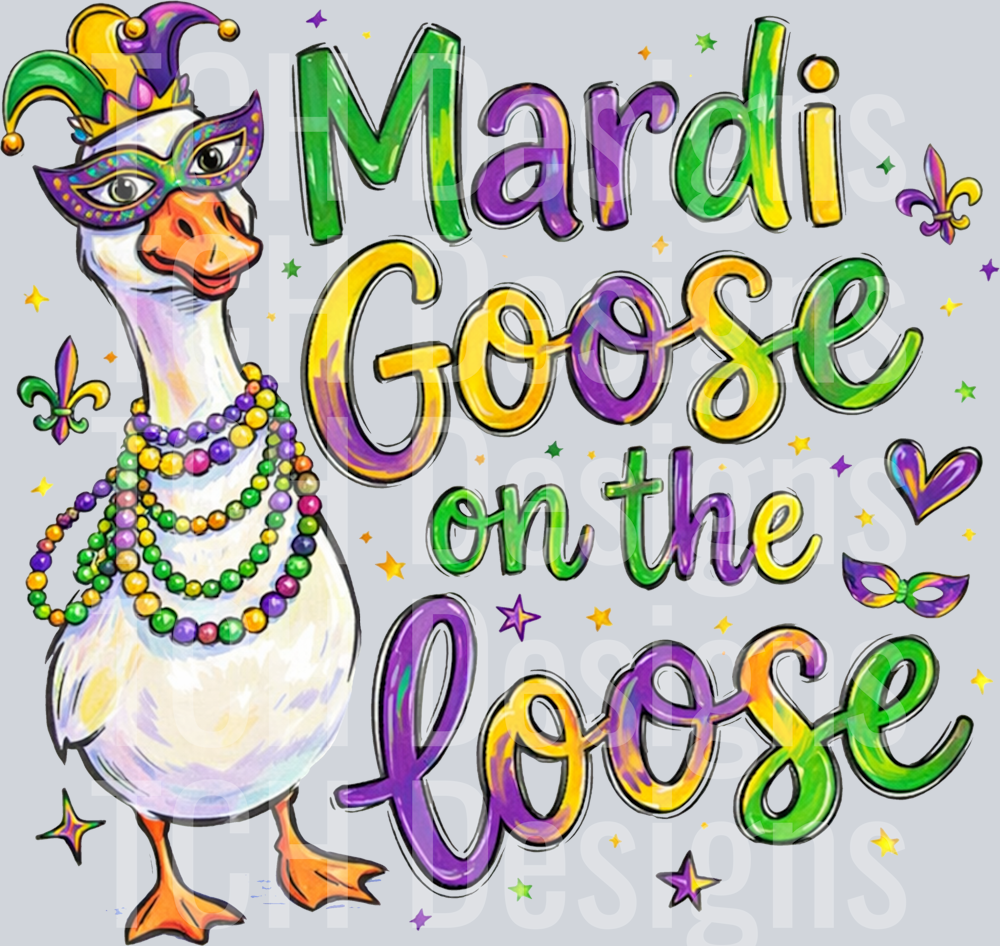 Funny Mardi Gras Goose PNG, Coquette Mardi PNG