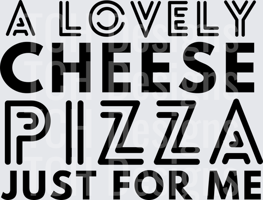 A LOVELY CHEESE PIZZA BLACK