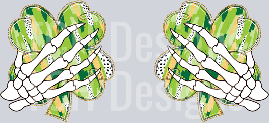 Skeleton Hand Shamrock Patch - St. Patrick_s Day - Copy