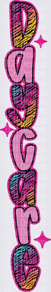 Daycare Rainbow Tiger Stripe Bold Bubble Letter Stack
