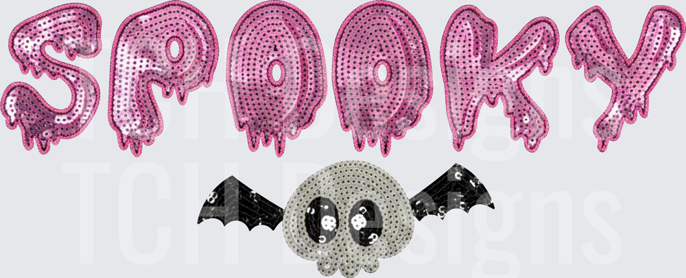 spooky pink faux sequins hwds