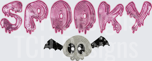 spooky pink faux sequins hwds