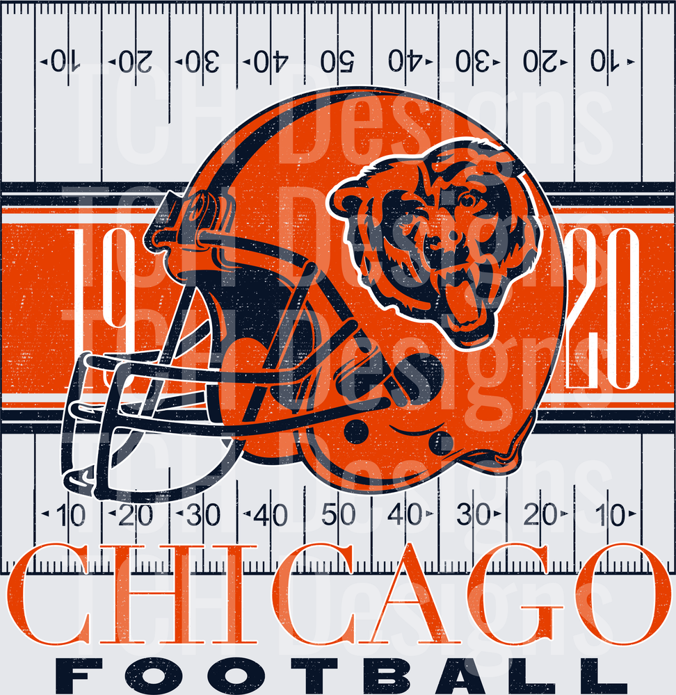 Chicago Bears Football Helmet Vintage 1920 Field Design