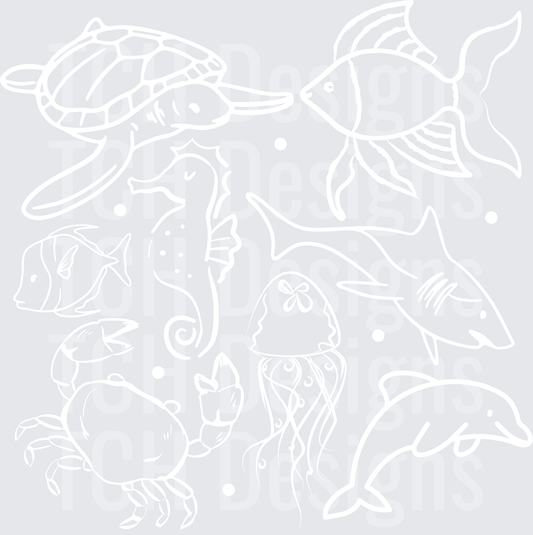 SEA ANIMAL DOODLES