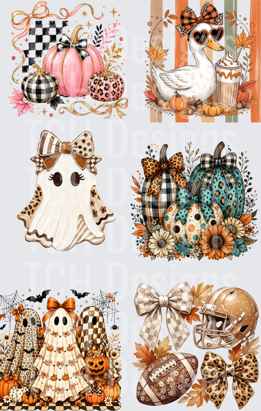 Fall Halloween Boho Pumpkin Ghost Football Bundle