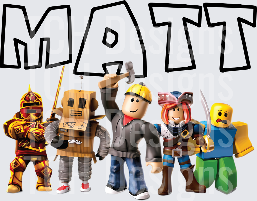 Roblox Characters Group MATT Personalized Name Design