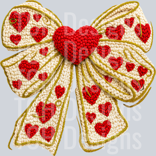 Yarn Valentine Bow Png